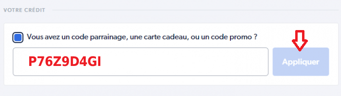 Code parrain Ulysse à saisir P76Z9D4GI