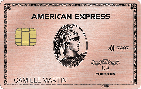 Carte GOLD AMEX en métal et couleur rose